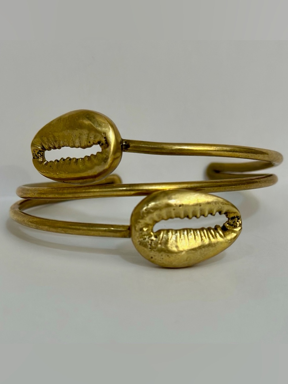 Gold Cowrie Shell Cuff Bracelet